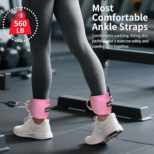 Miniatura 13 de Ankle Straps for Cable Machines and Exercise Handles — Replacement Fitness Equipment for Strength Trainer. Gym Attachments for Leg Extensions, Heavy