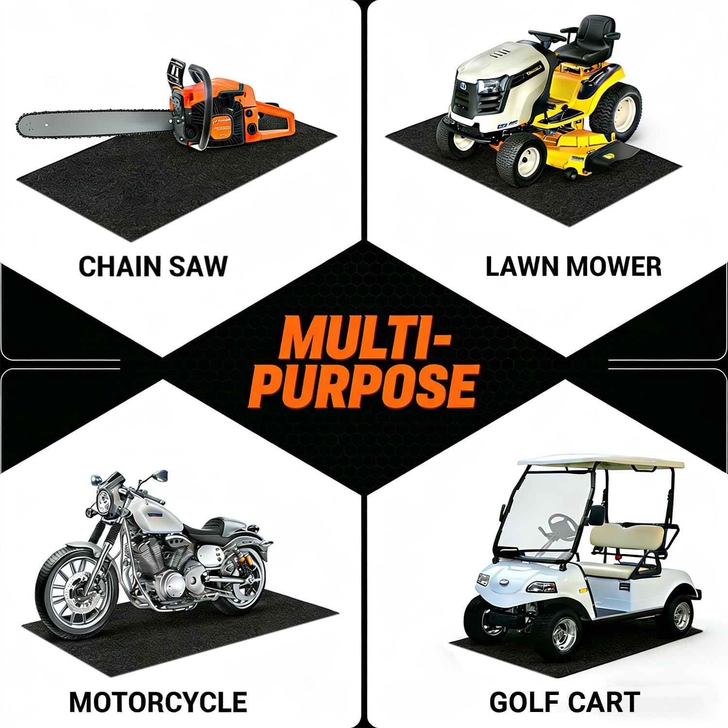 Oil Spill Mat, 72" x 60" Absorbent Grease Garage Floor Protector Under Car Auto Repairs, Oil Change Leak Resistant Heavy Duty Rubber Mat for Driveway Tractor Mower, Black