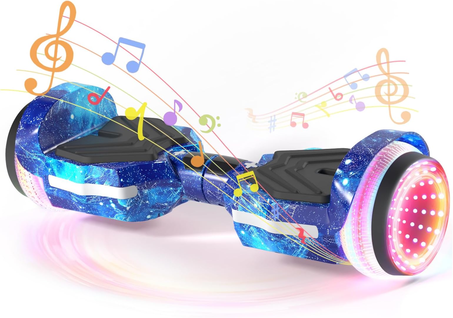 SIMATE Scooter, Colorful LED Light-Up Wheels, Bluetooth Speakers and APP, Dual 250W Motors, 8.5 mph Max Speed & 8.5 Miles Max Range, Gifts for Kids Adults Girls Boys