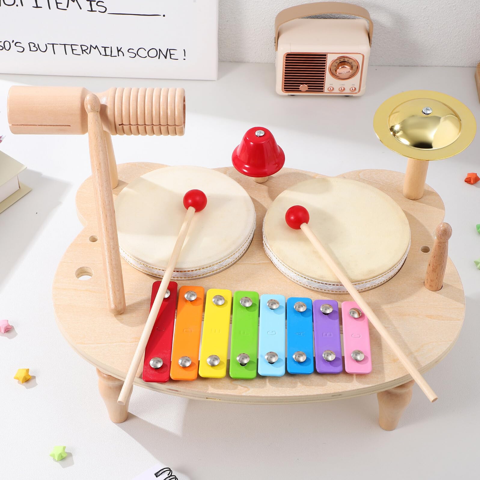 Strumento a Percussione in Legno per Ragazzo Ragazza, Xilofono | Kit Didattico Musicale, Colori Vivaci e Design Adorabile, Adatto per Regalo in Presente Musicale