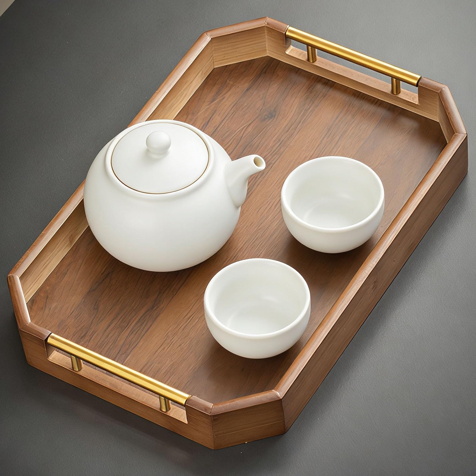 Bandeja de madera con asas, ideal para el desayuno en la cama, mesa de café, comedor, decoración del hogar, diseño rústico, ideal para servir alimentos, idea de regalo para ella