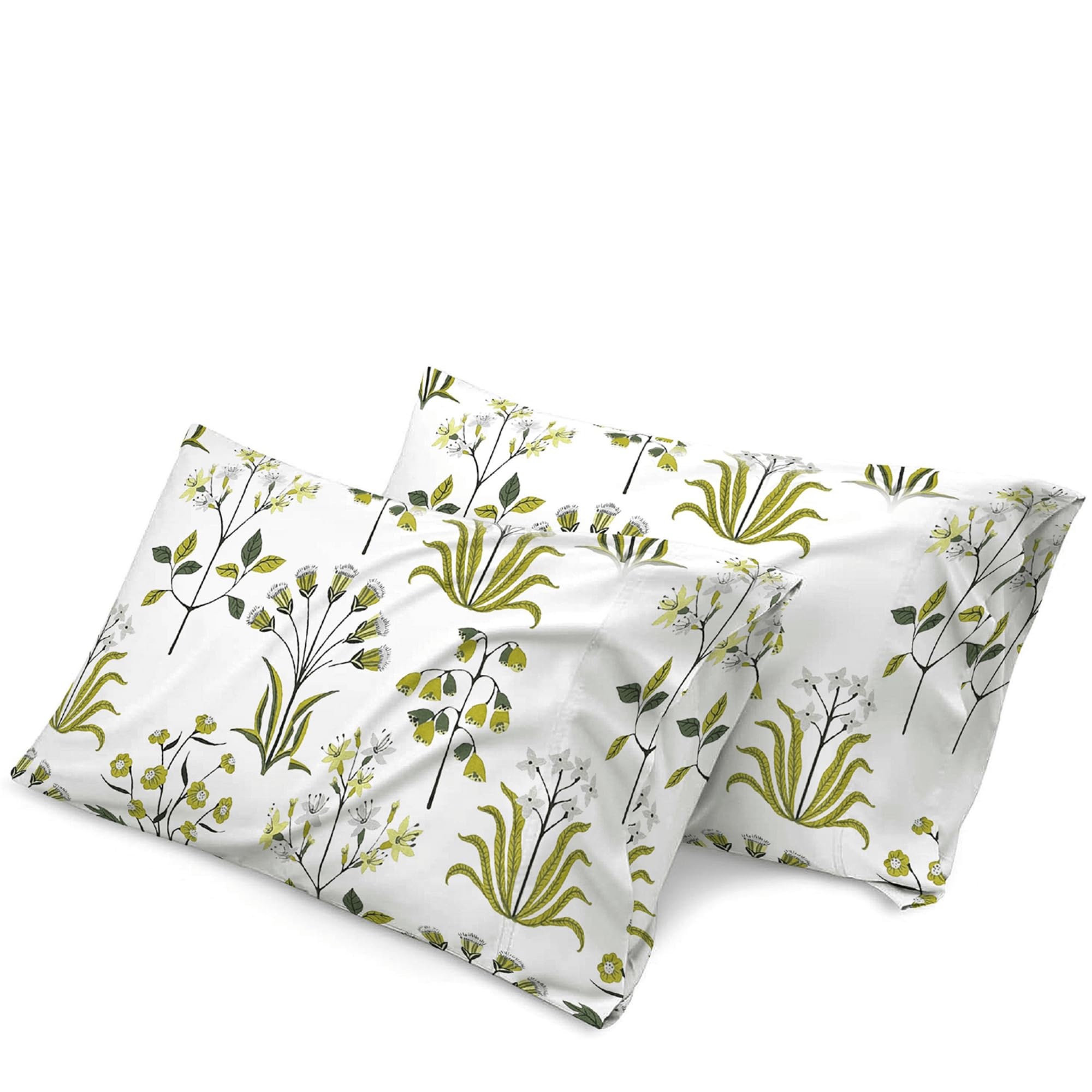 100% Egyptian Cotton Pillowcases Pack of 2 | 400 Thread Count Floral Pillow Covers | Cooling Breathable Soft Luxury Pillow Cases | Hotel Quality Bed Linen | Envelope Closure Machine Washable