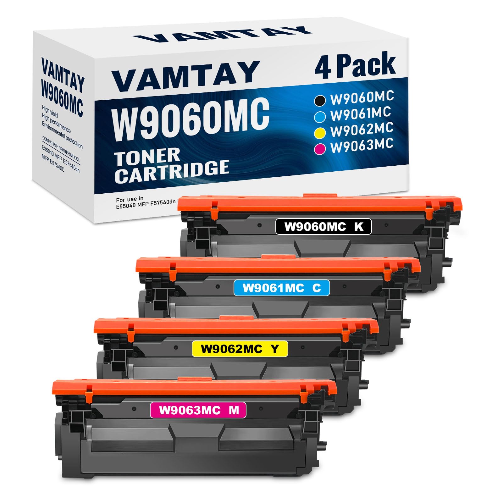 VAMTAY Remanufactured W9060 High Yield Toner Cartridge Replacement for HP W9060MC W9061MC W9062MC W9063MC for E55040 MFP E57540dn MFP E57540C Series