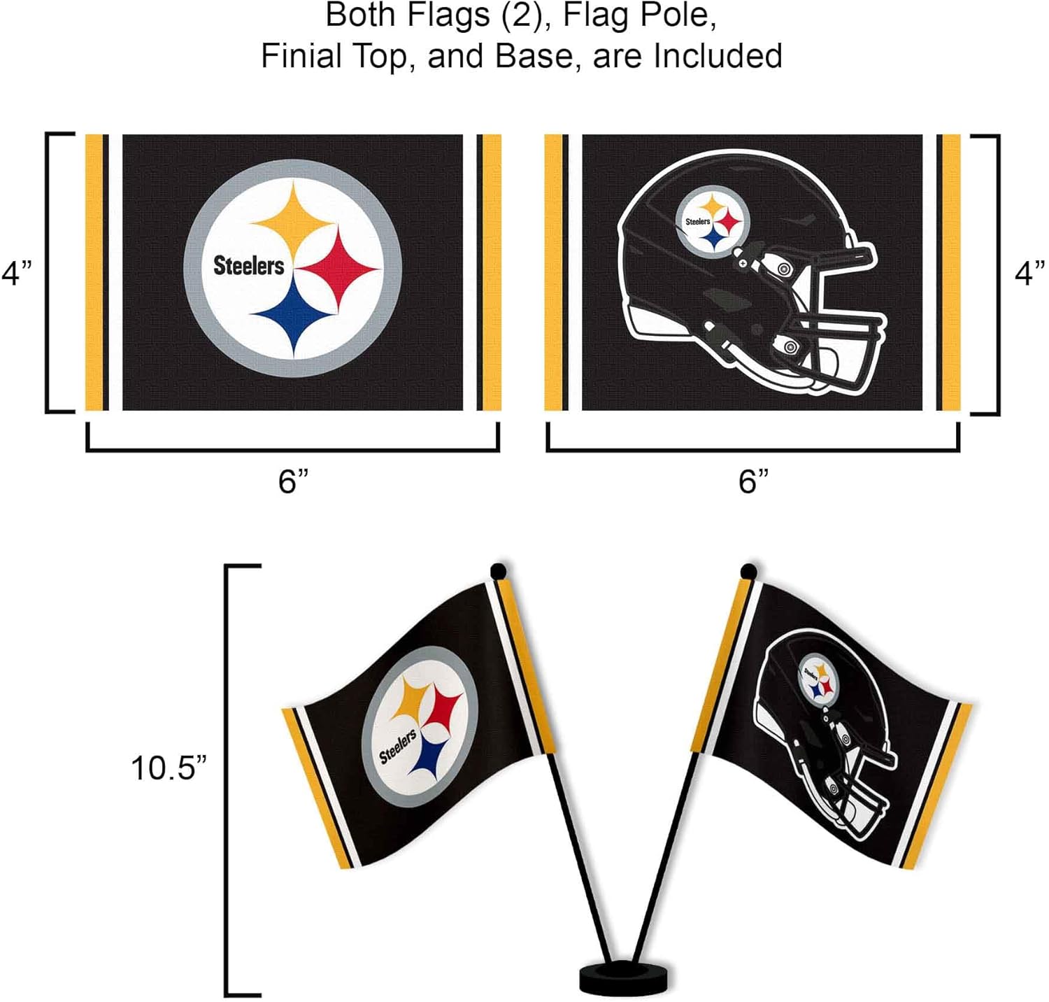 WinCraft Pittsburgh Steelers Desk and Table Top Flags