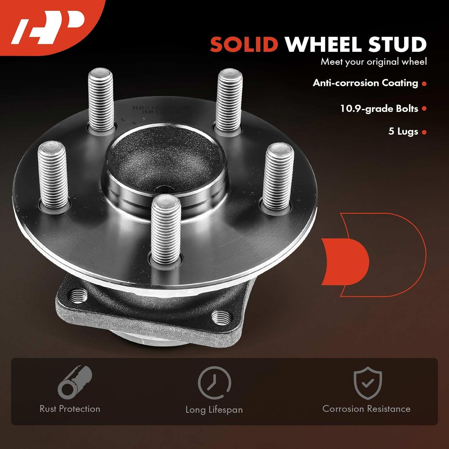 A-Premium 2 x Rear Wheel Bearing and Hub Assembly with 5-Lug Compatible with Toyota Corolla 2003-2008, Matrix 2003-2008, Celica 2000-2005 & Pontiac Vibe 2003-2008, FWD and with Non-ABS - Image 5