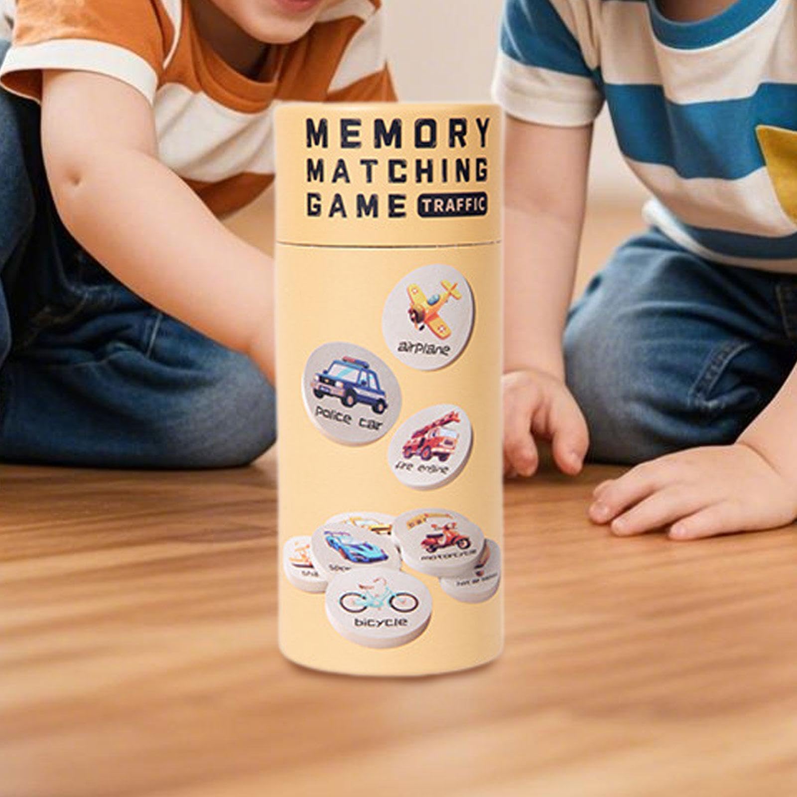 Memory Game for Kids Lovely with 20 Wood Cards for Home Children's Day Party Traffic Pattern