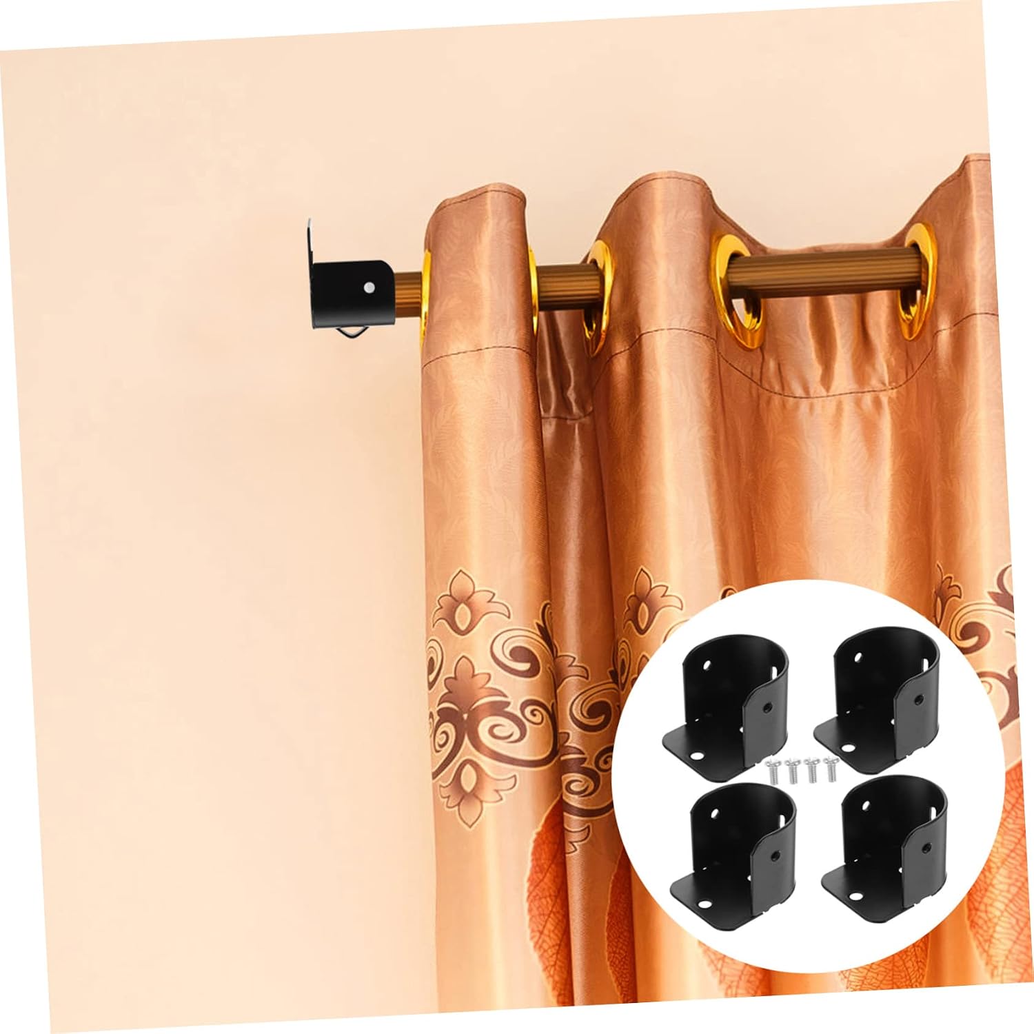 Holibanna 12 Pcs Sturdy Iron u Shape Shelf Support Easy to Install Closet Pole Socket for Rods