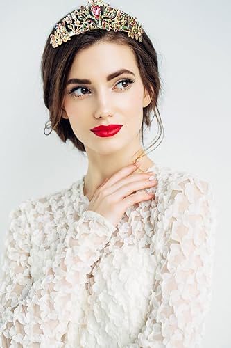 Miniatura 9 de CURASA Tiara de corona de princesa para mujeres, tiaras para niñas pequeñas, tiara Rapunzel corona de cristal, accesorios para el cabello para