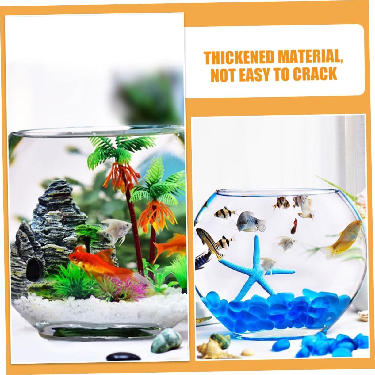 Mipcase Transparent Tabletop Aquarium Tank Multi Function Betta Fish Bowl Terrarium Glass Container for Office Home Decor and Hydroponic Planting Thickened Crack Resistant Material Gift