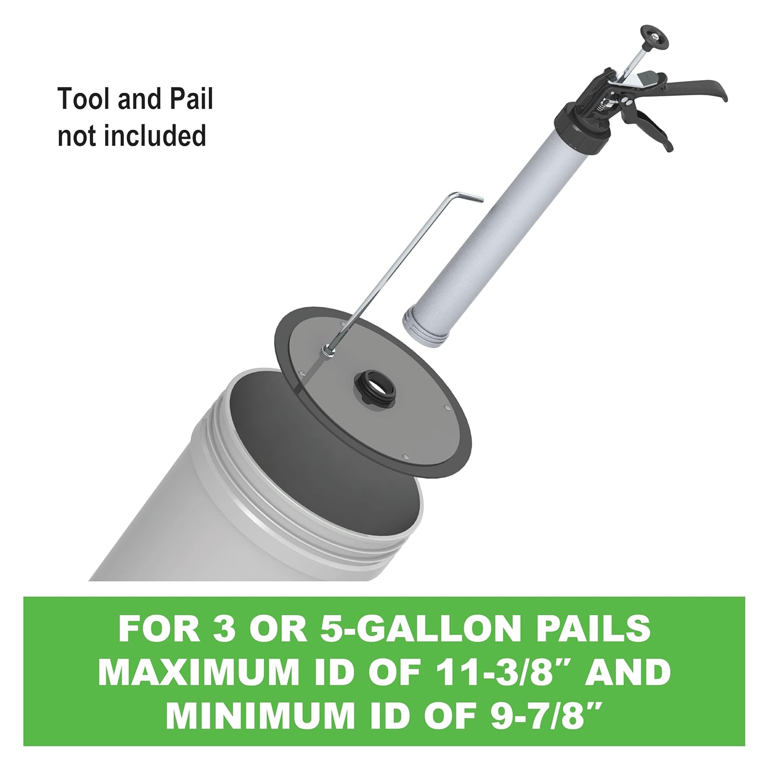 Albion Engineering 504-G15 Slip-on Follow Plate for 5 Gallon Pail (No Threading)