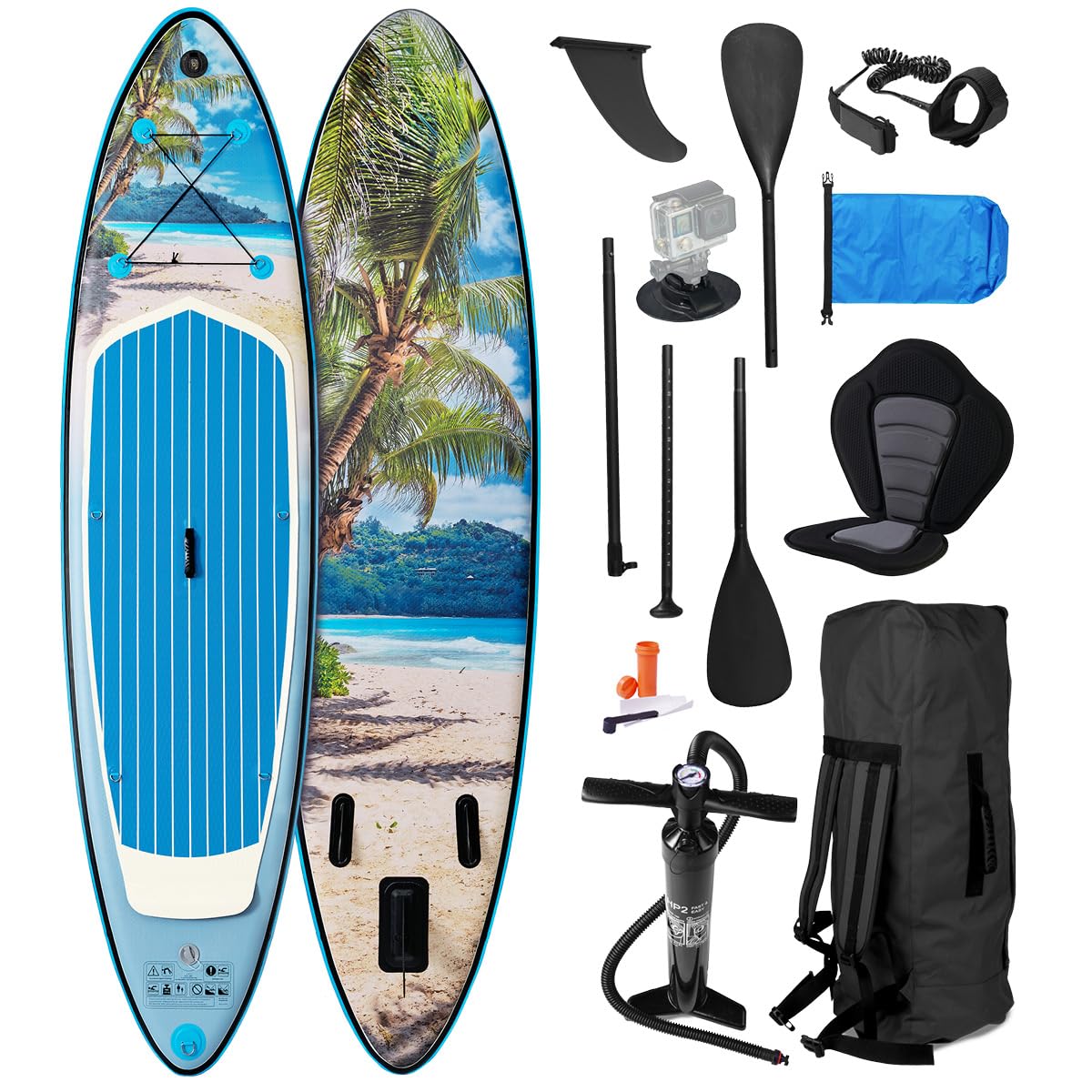 BRAST Aufblasbares SUP Board Tropic | 6 Designs | Für Outdoor-Enthusiasten | Ideales Abenteuer in der Sonne |Comfort-Las