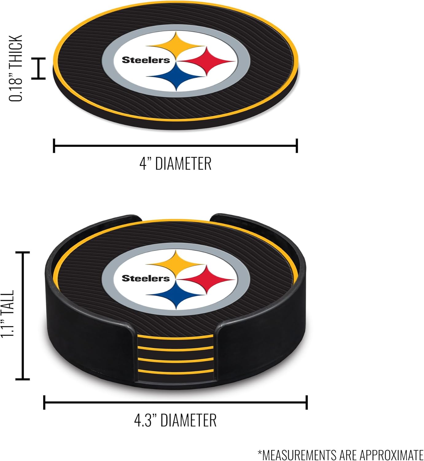 Rico Industries NFL Football Classic Favorites: PVC Coaster Set (4-Pack) - Image 6