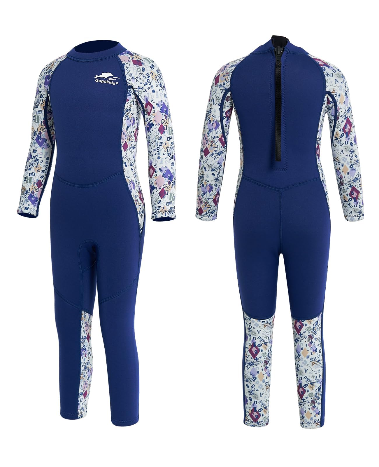 Gogokids Combinaison Neoprene Enfants Combinaison de Plongée Filles - 2.5mm Néoprène Maillot de Bain Manches Longues Une Pièce UPF 50+ pour Plongée Natation