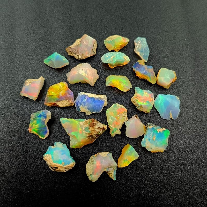 Miniatura 4 de SGM Shop™ Top AA+ Quality of Natural Ethiopian Opal Rough Loose Gemstone Raw Fire Crystals Rock Play of Colors, Jewelry Making, Wedding Gift