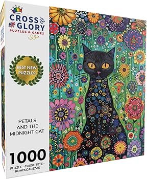 Amazon | 花びらと真夜中の猫 - 1000ピース ジグソーパズル 大人用 Amazon | 花びらと真夜中の猫 - 1000ピース ジグソーパズル 大人用