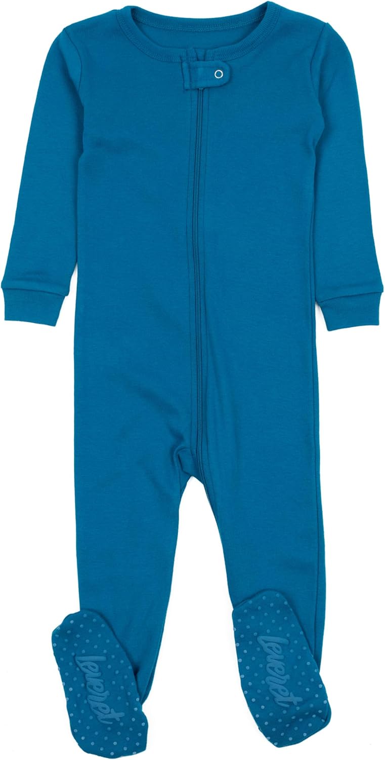 Leveret Kids Pajamas Baby Boys Girls Footed Pajamas Sleeper 100% Cotton Striped (Size 6-12 Months-5 Toddler)