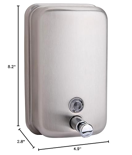 Miniatura 9 de Dispensador de jabón, Holds 31.5oz., acero inoxidable, Paquete de 10, Acero inoxidable, 1