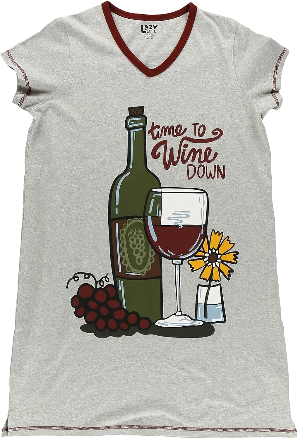 Lazy One Women's Nightgown, Funny V-Neck Sleep Shirt for Women, Novelty Pajama Shirts - Image 3