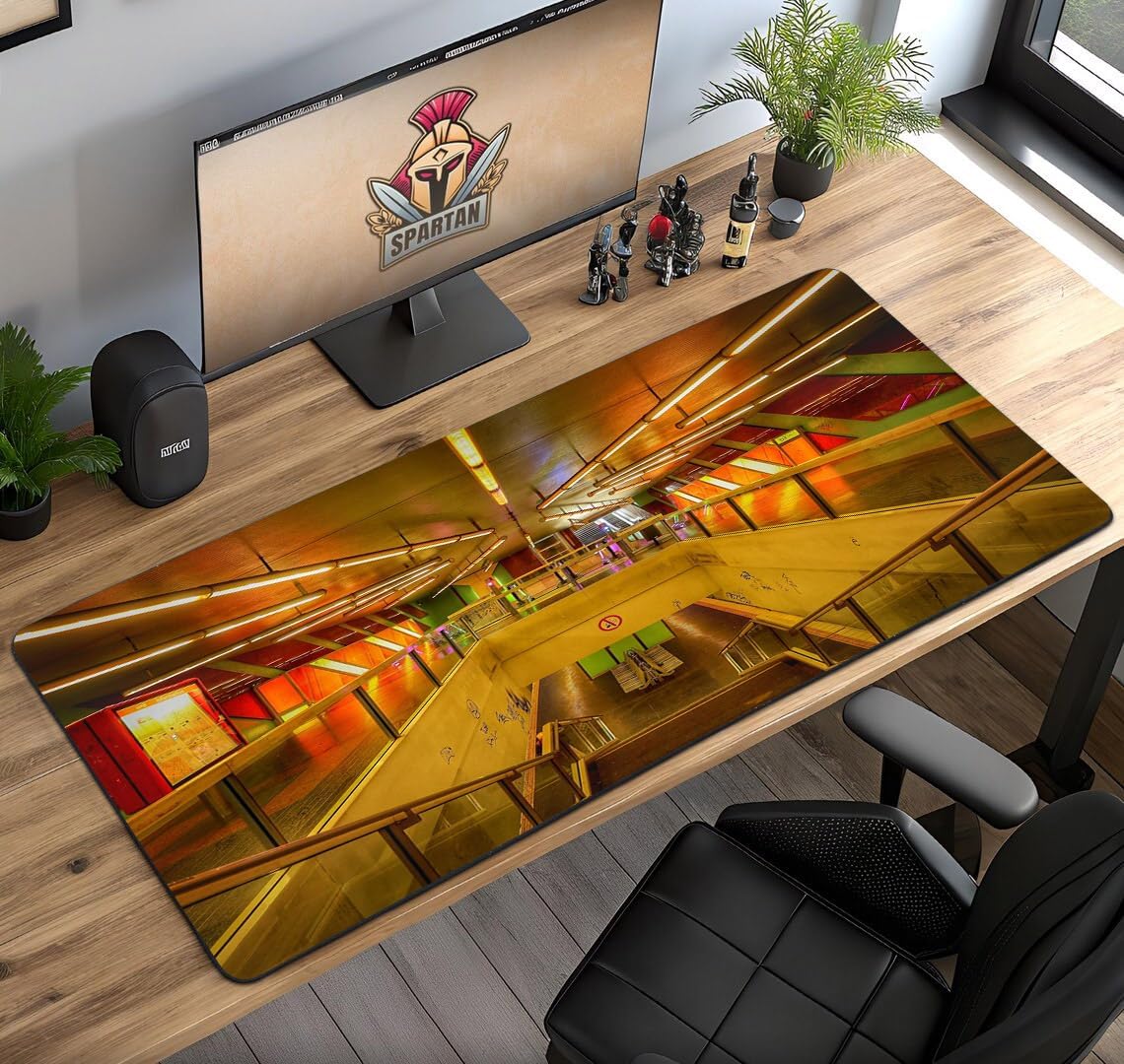Extra Large Desk Mat Mouse Pad 18 x 36 Inch, Anti-Slip, Spill-Resistant, Ideal for Home, Office, Gaming Setups - Subway