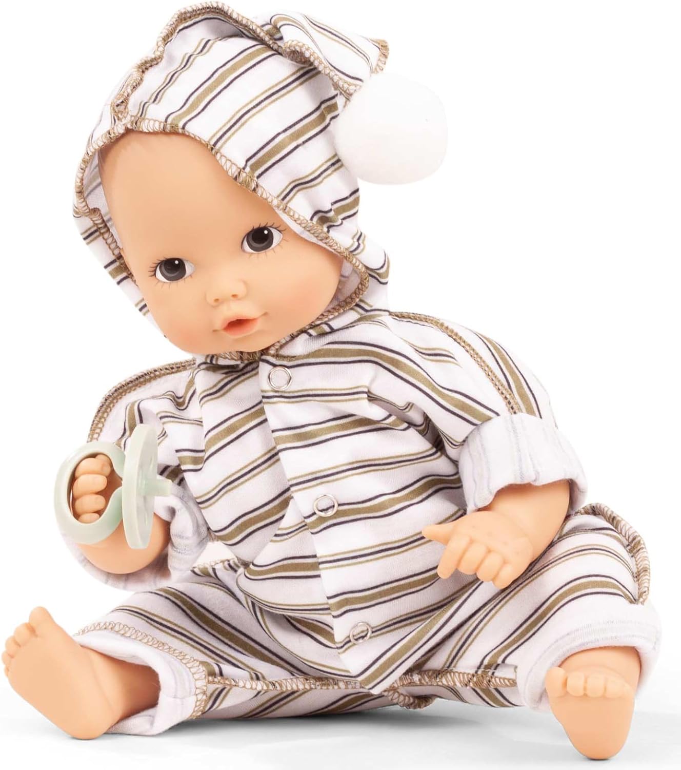 Gotz 2453054 Aquini Girl Urban Stripes - 13" Tall Bath Baby Doll Without Hair and Brown Painted Eyes