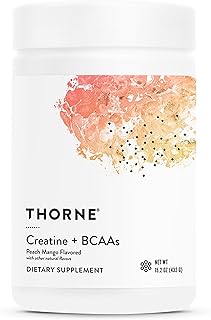 THORNE - Creatine + BCAAs - Micronized Creatine Monohydrate + BCAA Powder - Support for Muscles, Exercise Endurance & Recovery* - for Women & Men - Peach Mango - NSF Certified for Sport - 30 Servings