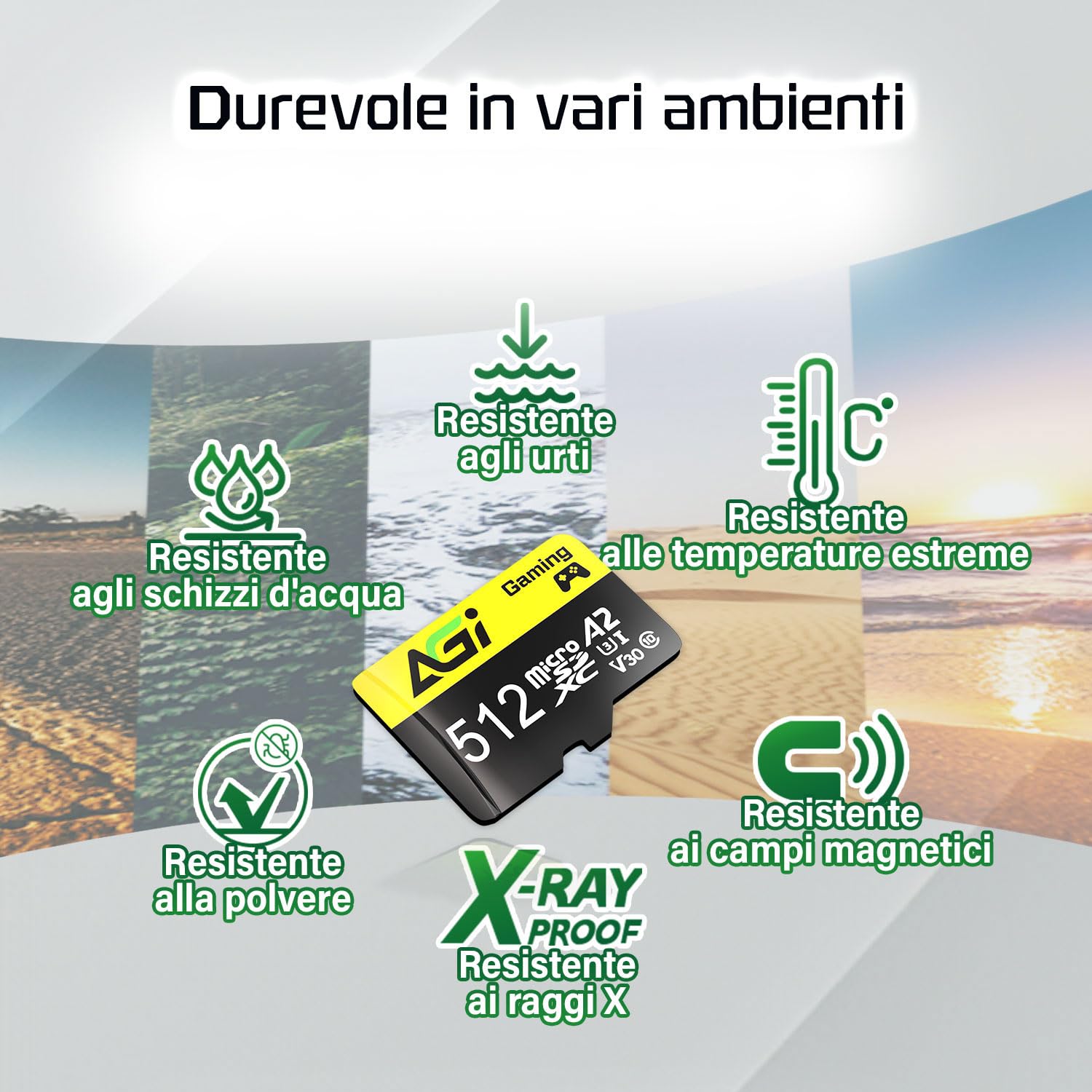 AGI TF138 512GB Scheda Micro SD con Adattatore SD Card MicroSDXC | Classe A2, U3, V30. Velocità di lettura 98 MB/s. Ottimizzata per drone, dashcam, fotocamera, smartphone e PC