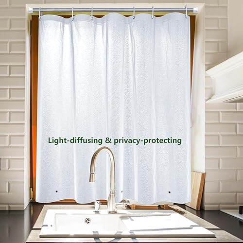 Miniatura 2 de Cortina de ducha de 40 x 36 pulgadas con 3 imanes, plástico de vinilo EVA, impermeable, resistente, pequeñas y cortas, 40 pulgadas de ancho x 36