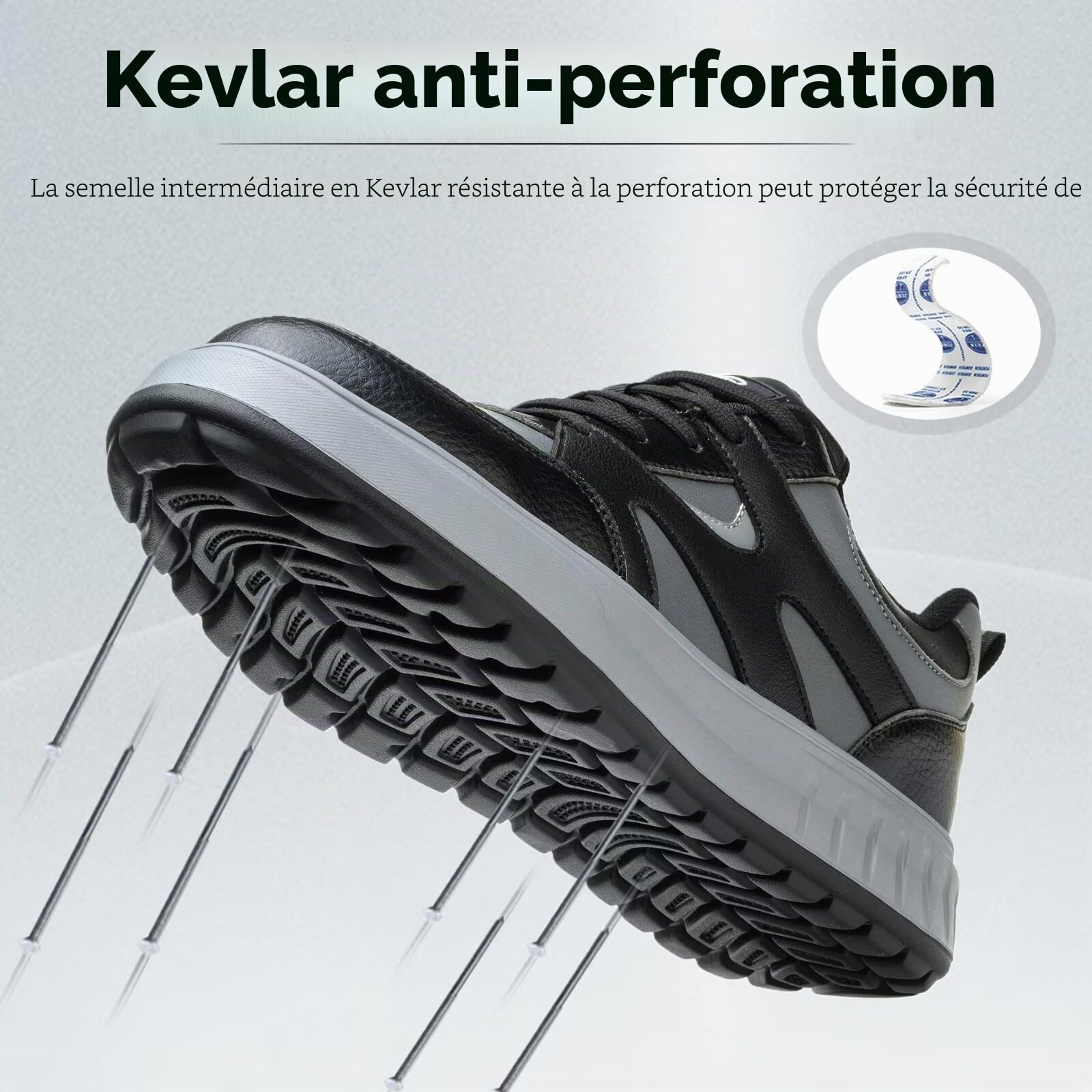 DUNPAI Chaussures de Sécurité Hommes Femmes Légère Basket de Securite Confortable Chaussures de Travail avec Embout en Acier
