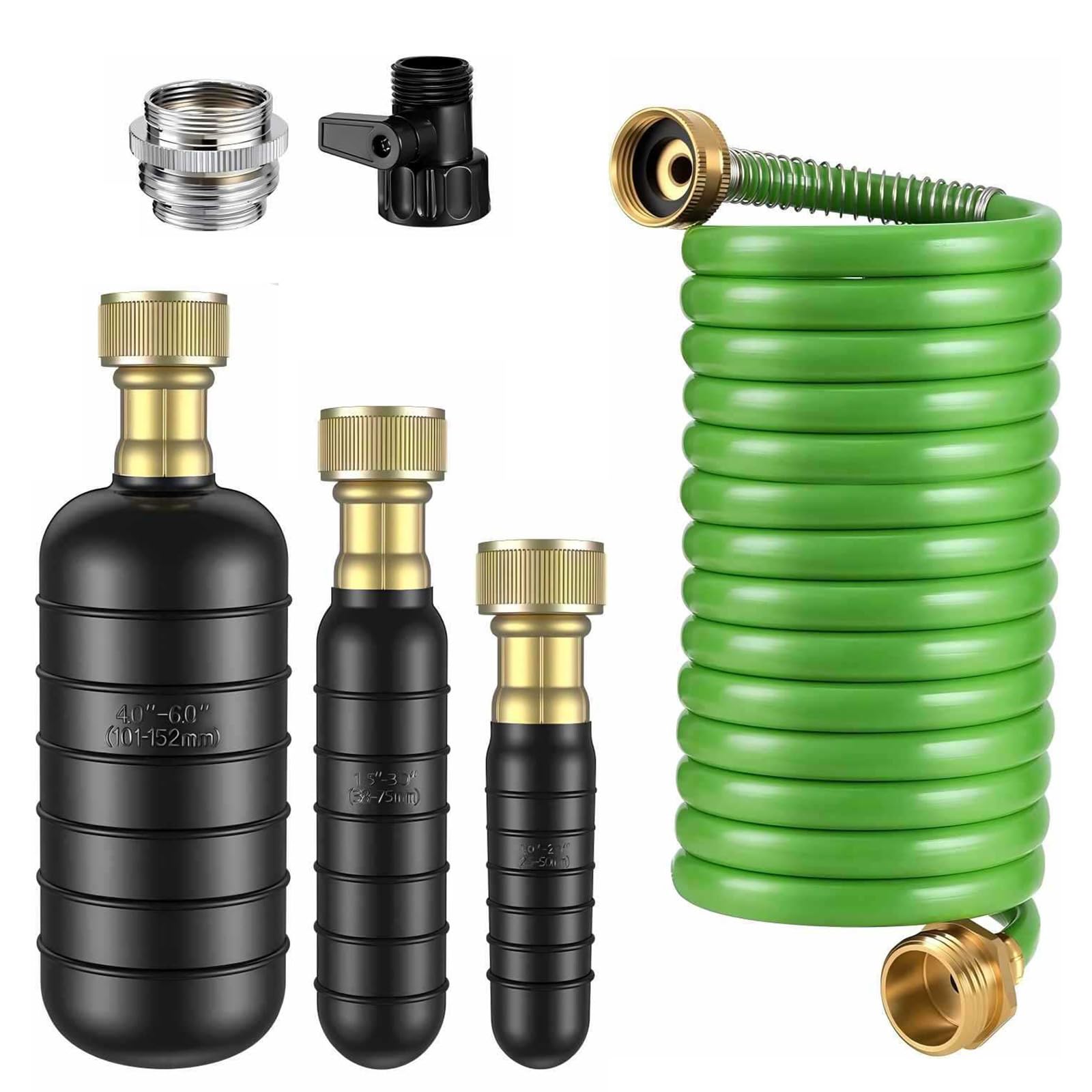 Jazuaiao Green Brass Water Faucet Connector With Adjustable Hose Length Fit For Gardening Irrigation Leakproof Abs Drain Set Quick Connection Faucet Adapter Multipurpose Hose Set Garden Adapter