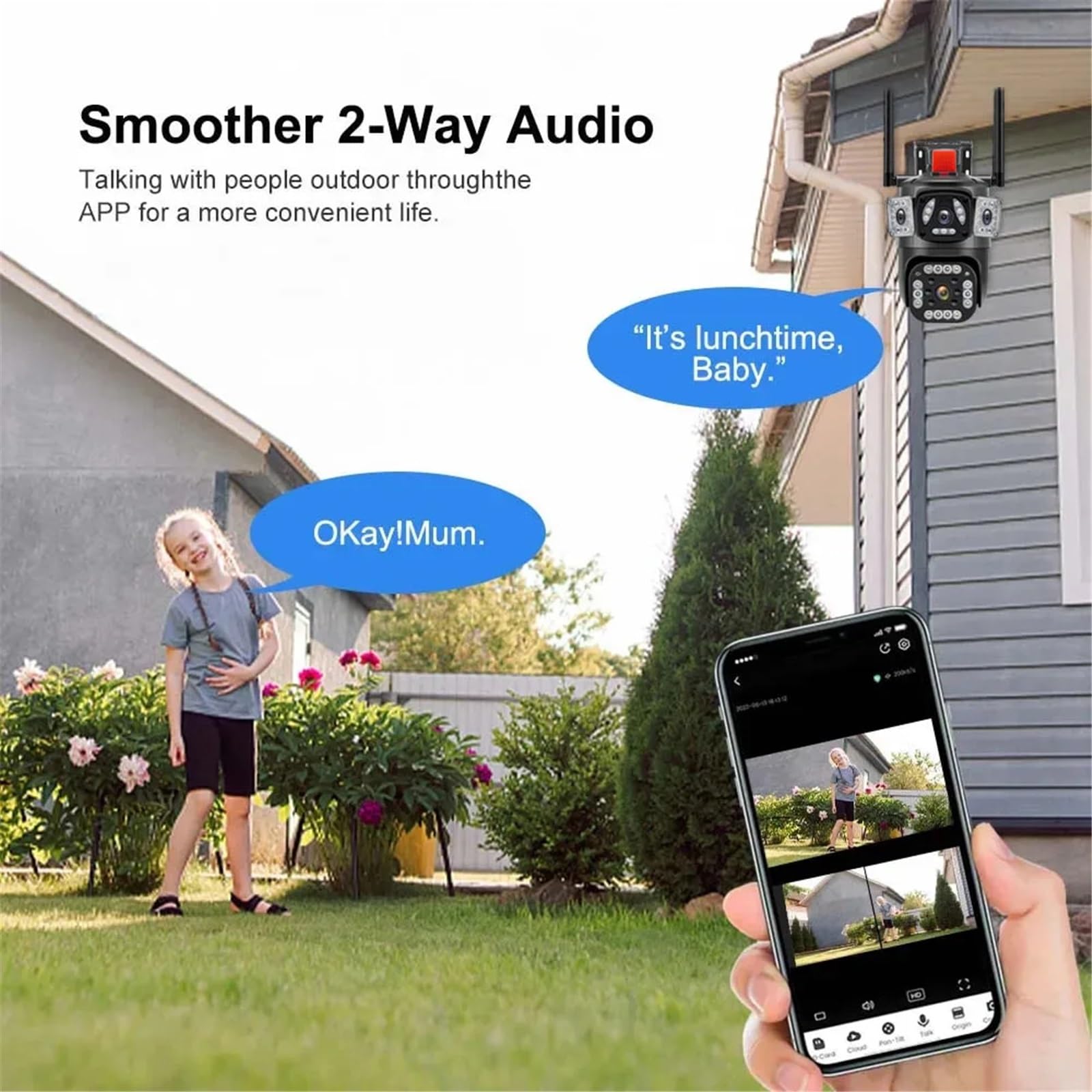 6MP Three Lens PTZ IP Camera With Three Screen Auto Tracking Ai Human Detection Wireless Security CCTV Surveillance Cameras(6MP Camera Add 128G)