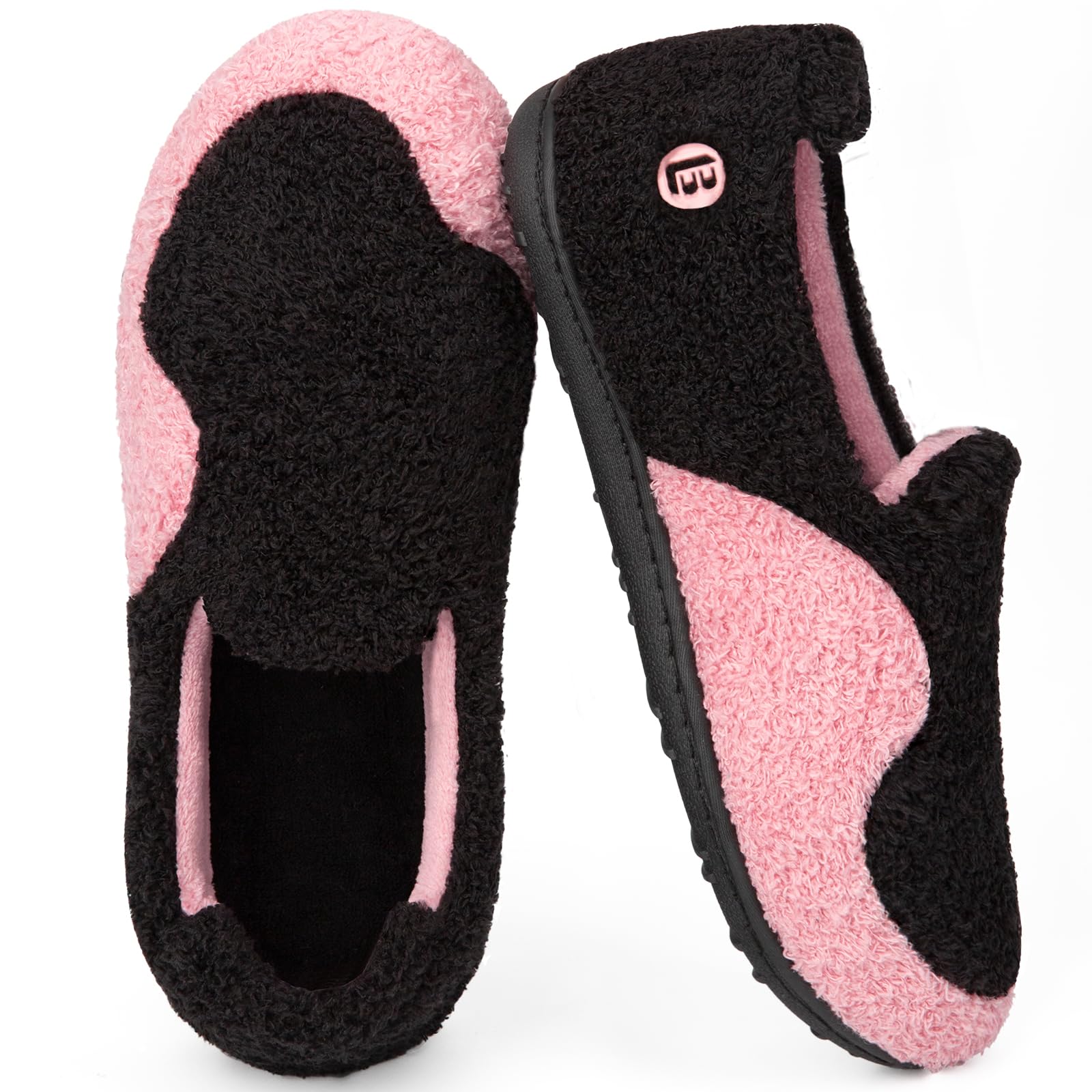 LongBay Women’s Two-Tone Slippers Cozy House Shoes with Removable Insole for Indoor Outdoor