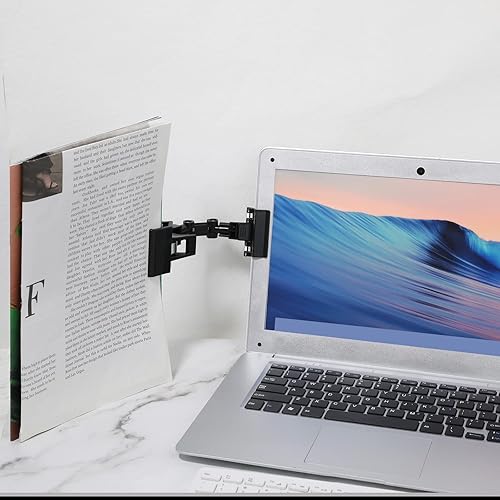 Miniatura 6 de Paquete de 2 soportes para documentos ajustables para escribir documentos flexible, plegable, clip giratorio y práctico para suministros de artista,