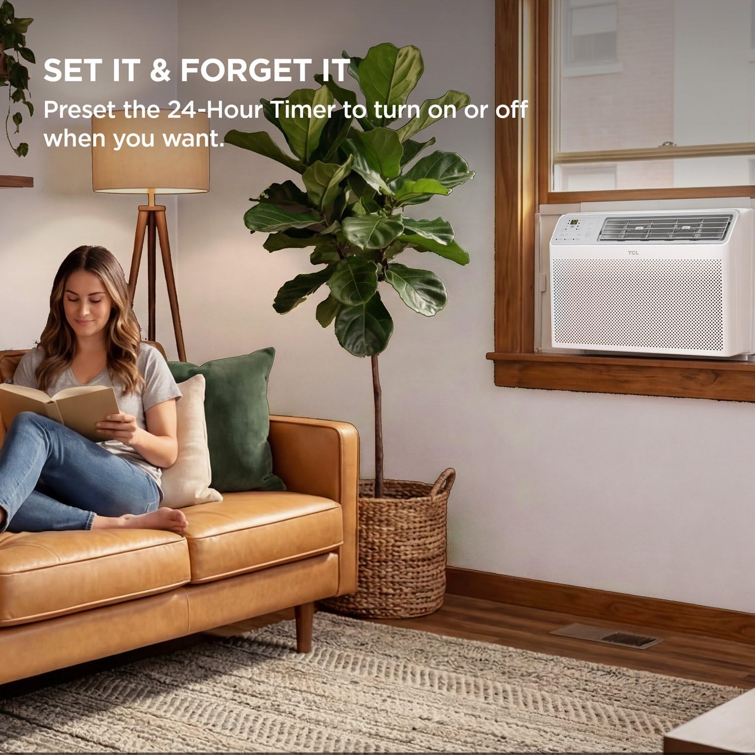 TCL H12W35W 12,000 BTU Smart Window Air Conditioner, AC Unit, Fan & Dehumidifier, 550 Sq. Ft, Remote Control, Compatible with Alexa/Google Assistant, White
