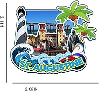 Vista 3 de Imán de madera para nevera, San Agustín, Florida, Estados Unidos, monumentos 3D, recuerdos coleccionables, decoración hecha a mano -2686