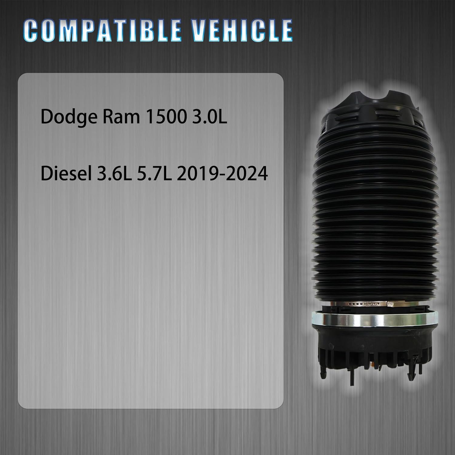 68260938AA 2PCS Rear Left and Right Air Suspension Spring Bags .Compatible with Dodge Ram 1500 3.6L 5.7L 2019-2024 .Replacement OE for 68260938AB,68340155AA