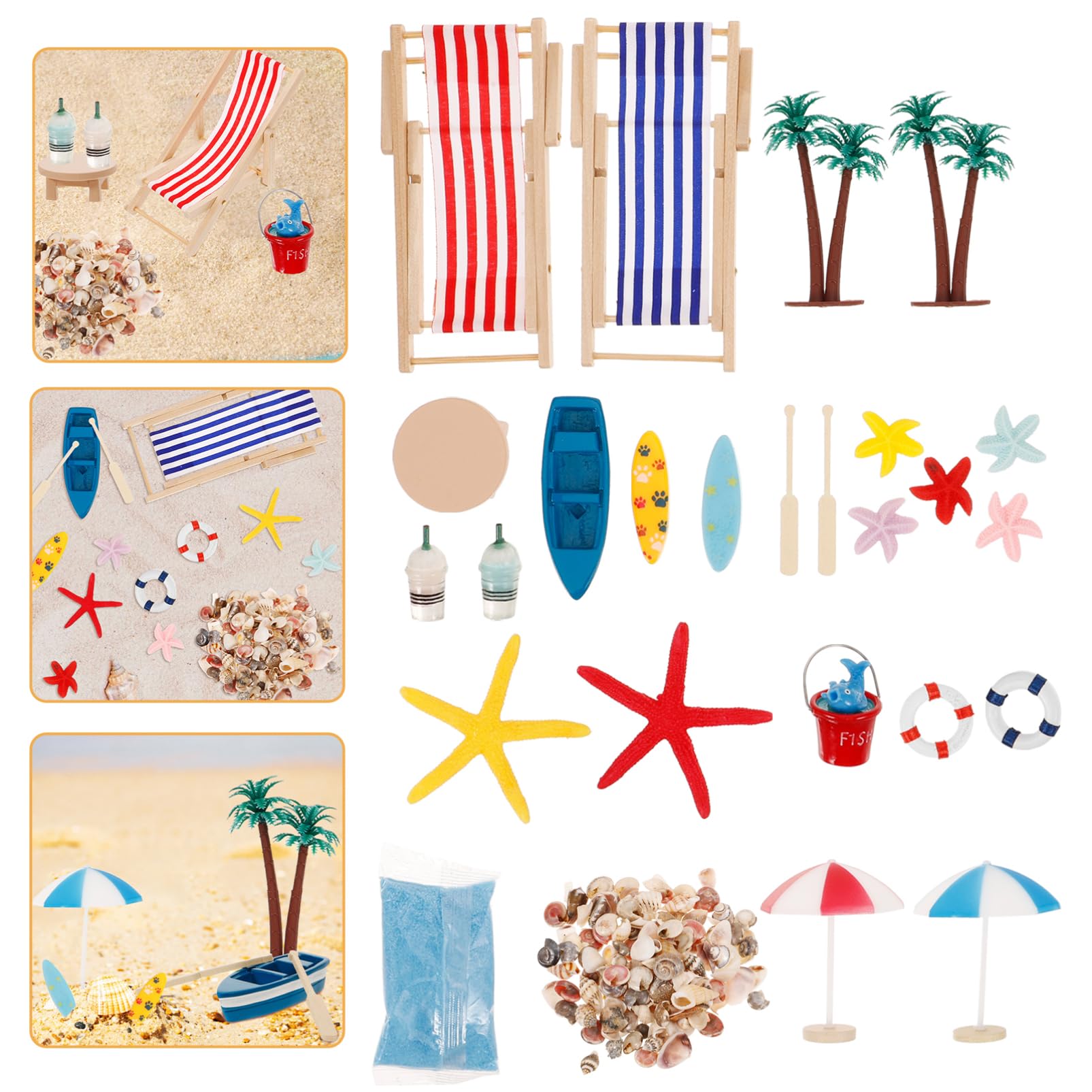 Yardwe 1 Juego Miniatura de Playa de Verano Kit de Decoración para Casa de Muñecas Accesorios de Playa para Miniatura y Proyectos DIY