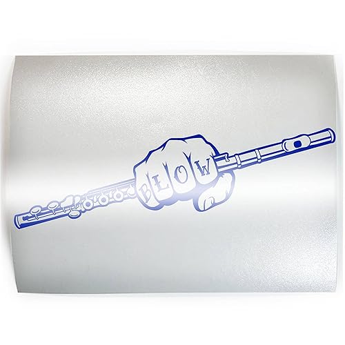 BLOW Flute - PICK COLOR & SIZE - Marching Player Vinyl Decal Sticker E