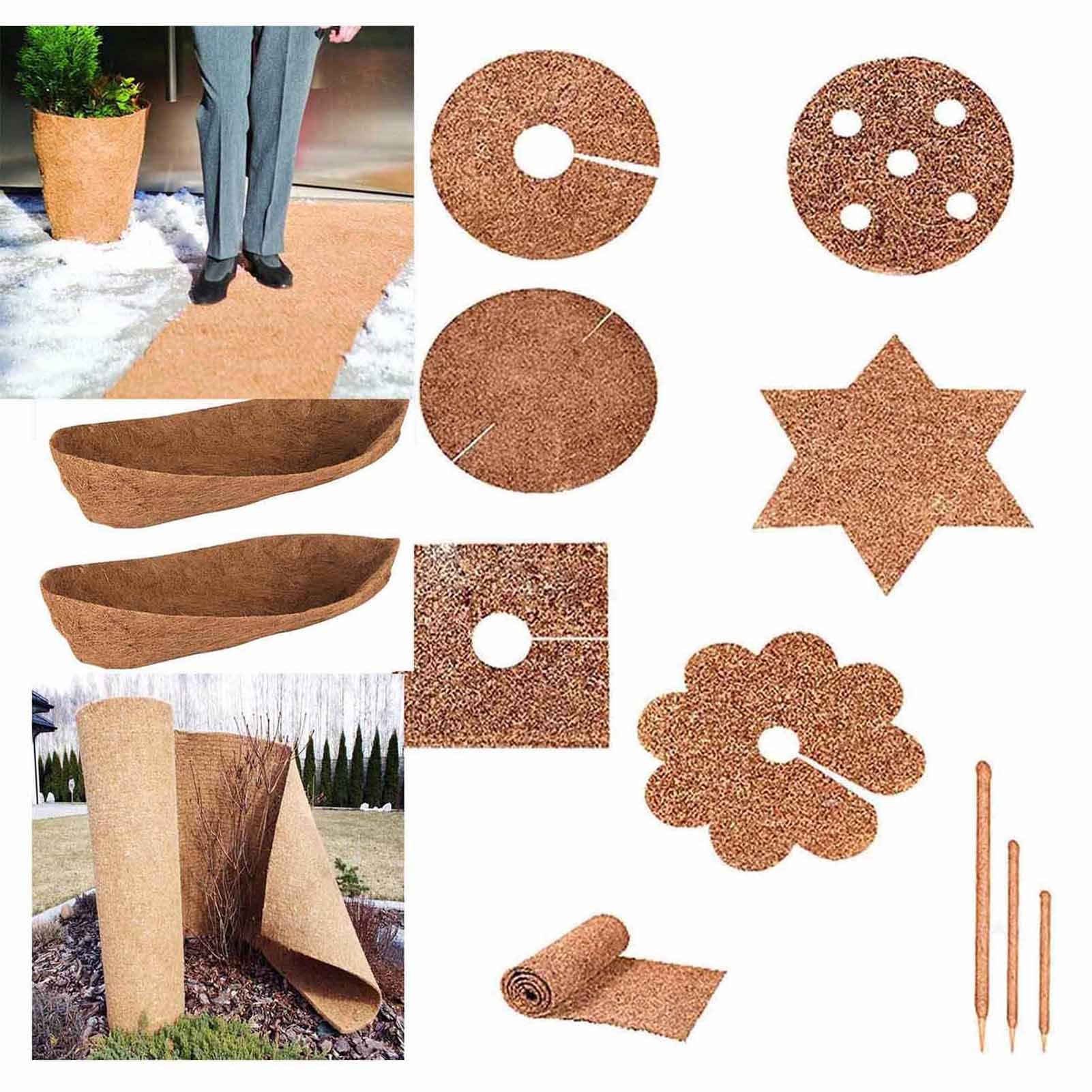Rollo de alfombra de fibra de coco para reptiles, antideslizante para invierno, forro aislante para plantas, protección contra el frío, 110 cm x 300 cm