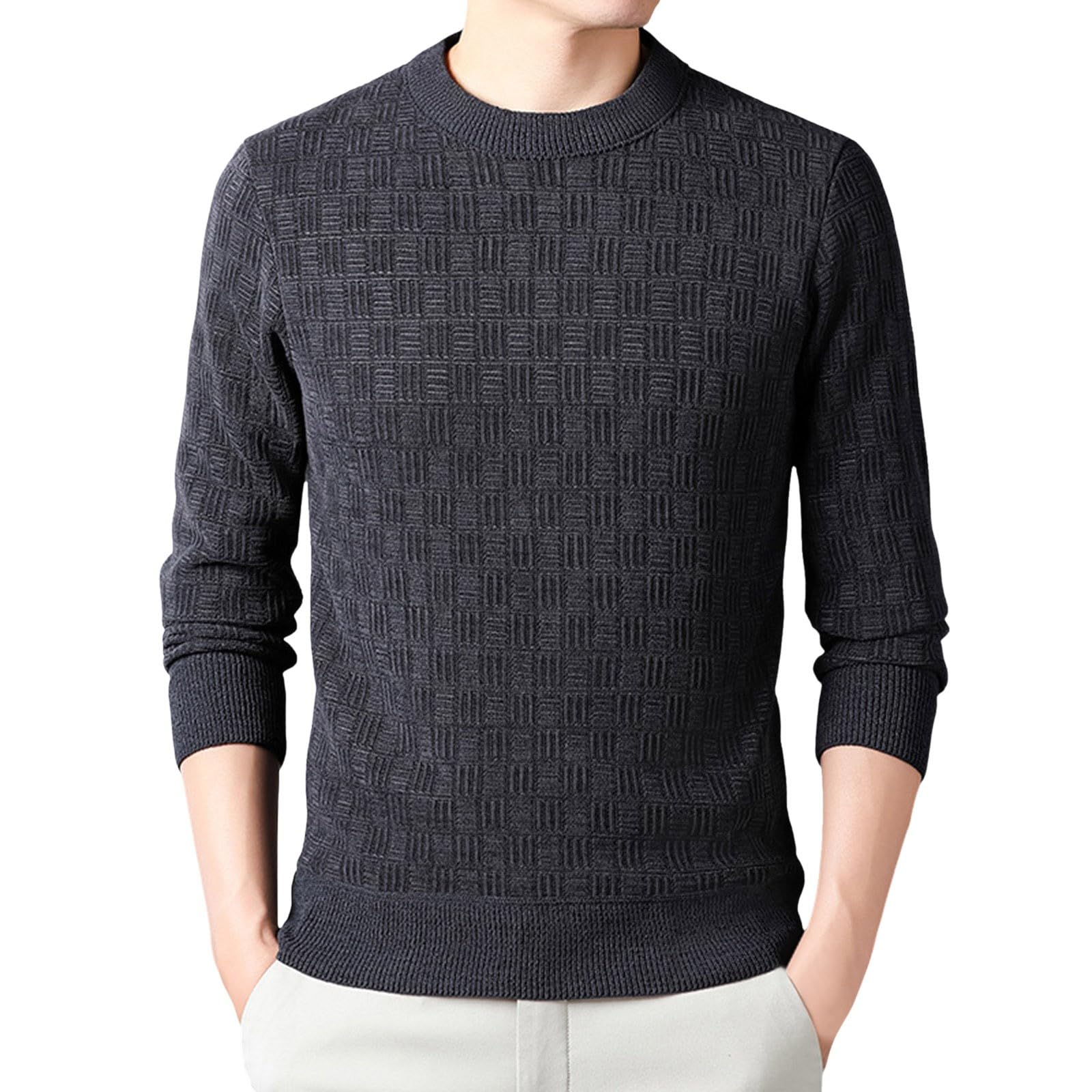 SRZYMJ Male Strickpullover Herren Pullover Herren gestreifter Kontrast Pullover Herren schmaler Rundhals gestreifter Pullover Herren Pullover Casual Top Halloween Hoodie Bier Tshirt Freizeithemd