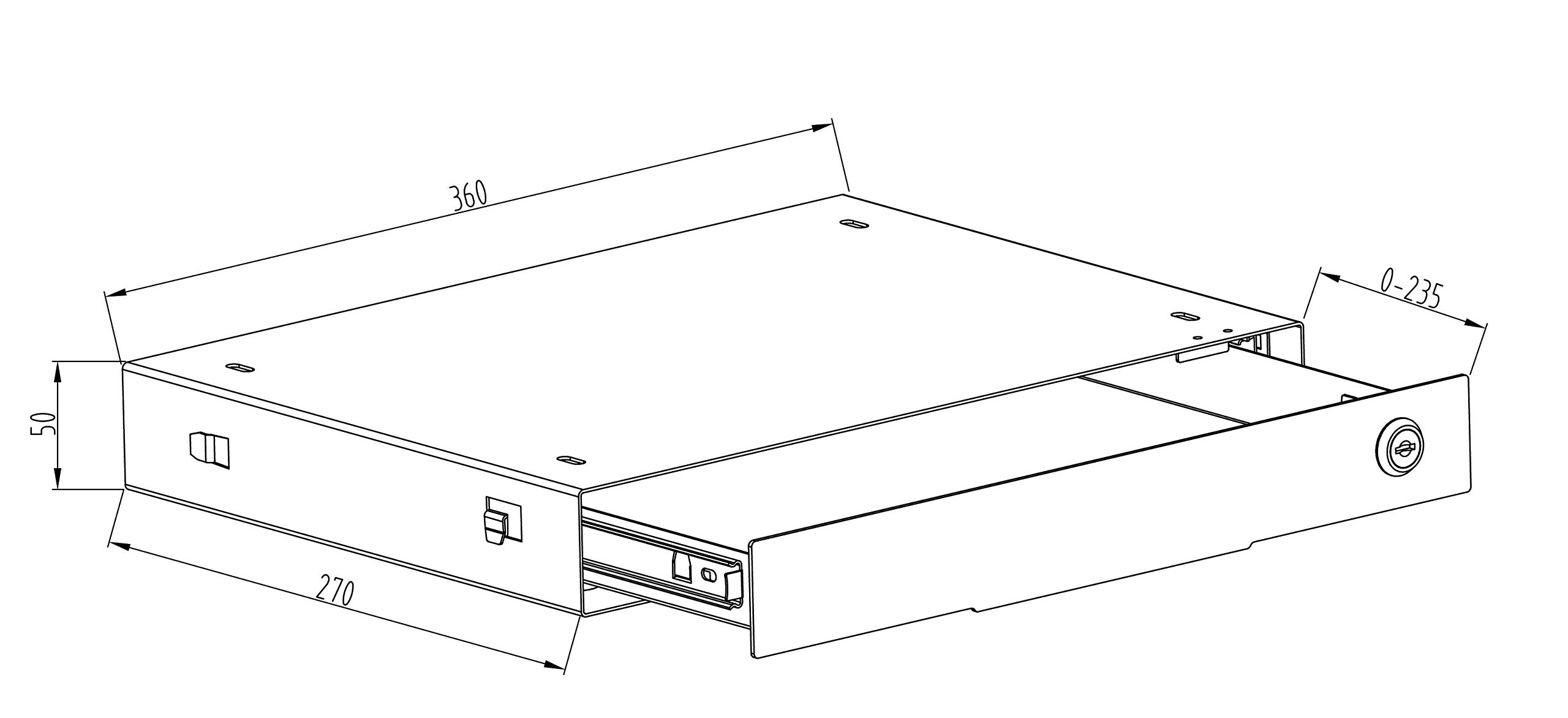 Buy Vwindesk 14 inch Slim Under Desk PullOut Storage Office Mounted Sliding Metal Drawer For
