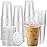 AOZITA 120 Sets - 24oz Clear Plastic Cups with Lids, Disposable Cups With Straw Slot Lids for Cold Drinks, Milkshake, Smoothie, Iced Coffee and TO-GO Drinkings