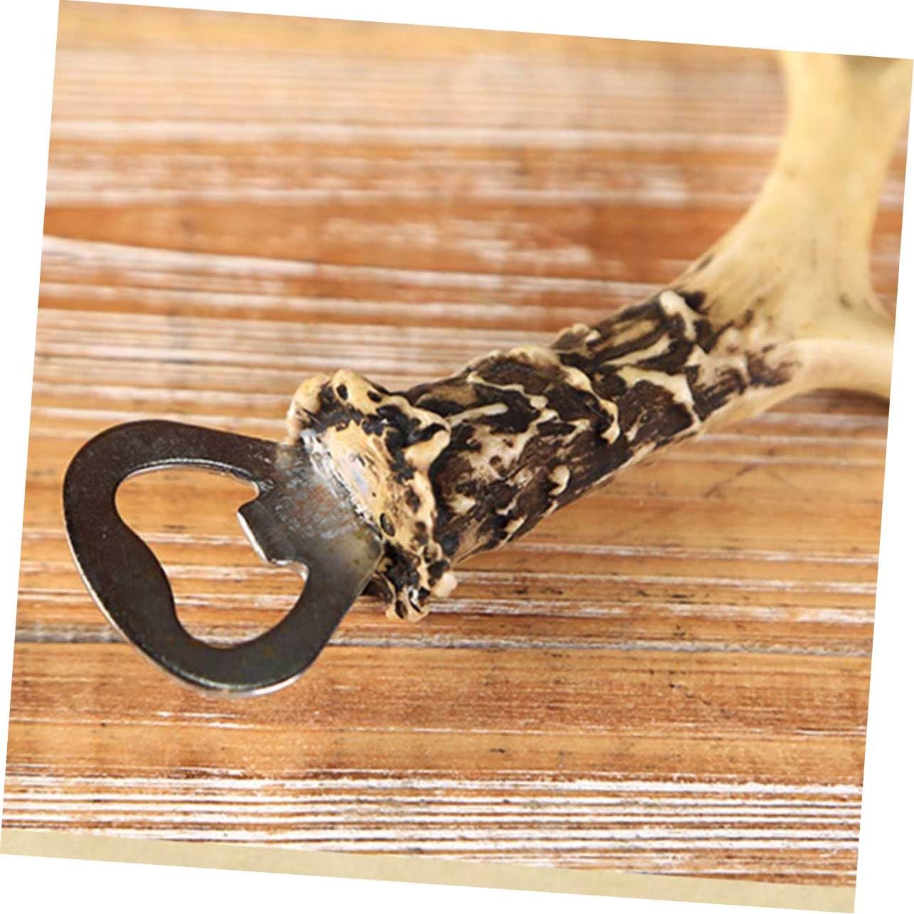 Ouvre-bouteille en Résine Motif Bois de Cerf, Décapsuleur Pratique et Démontable, Facile à Nettoyer, pour Bière et Bar