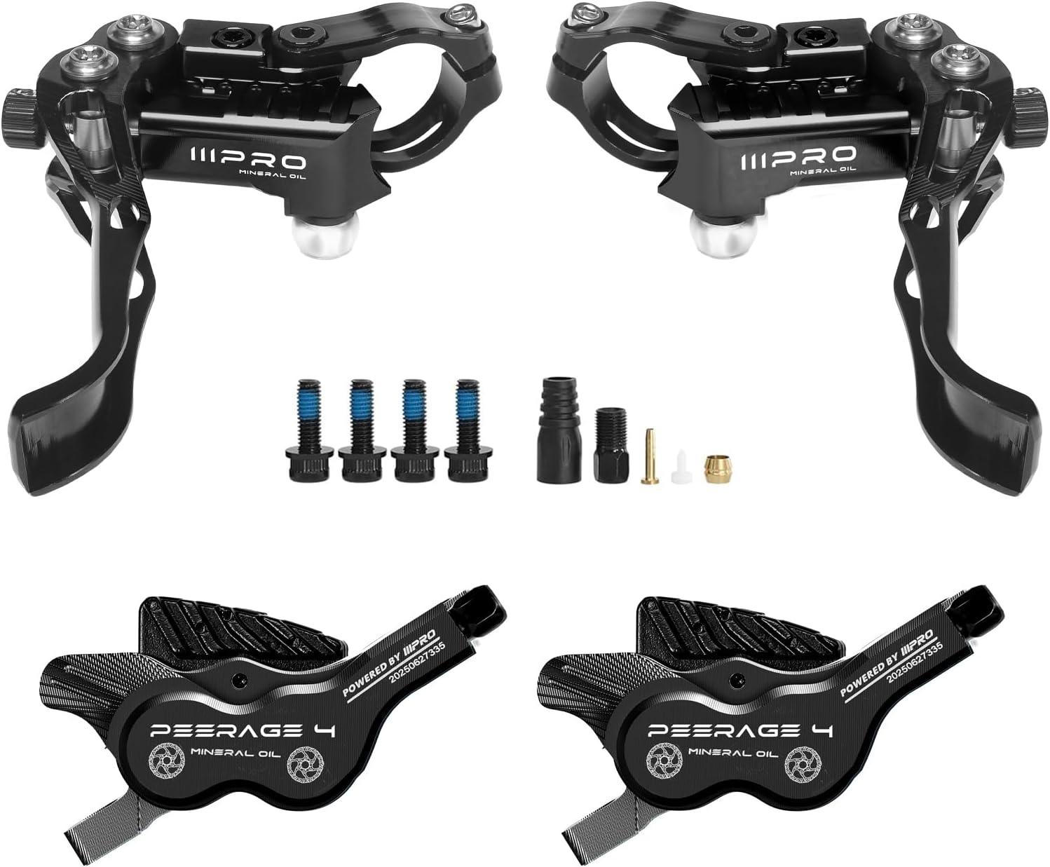 IIIPRO PEERAGE4 4-Piston MTB Hydraulic Disc Brake Set and IIIPRO A2 160mm Bike Centerlock Disc Brake Rotor