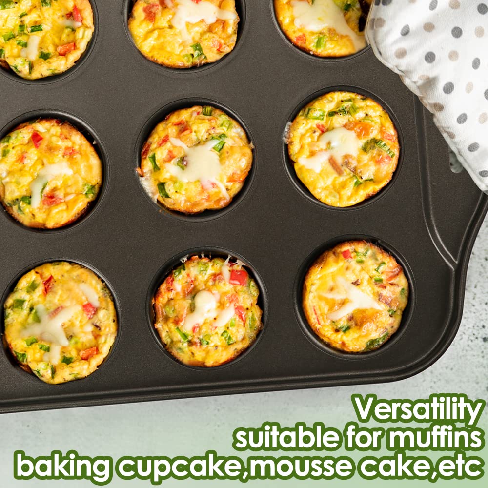 Mini patelnia do muffinek, 12 filiżanek ze zdejmowanym dnem, nieprzywierające foremki do babeczek do pieczenia, mini babeczki do piekarnika, 12 wgłębień, wysokiej jakości naczynia do pieczenia