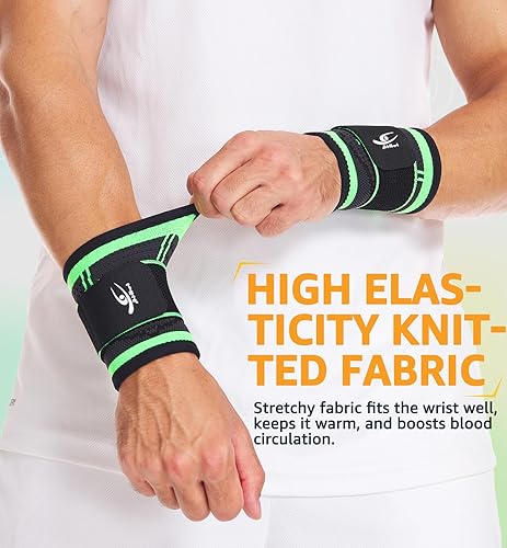 Miniatura 10 de HiRui Muñequera de compresión para muñeca, soporte de muñeca para trabajo, fitness, esguinces, tendinitis, artritis del túnel carpiano, alivio del