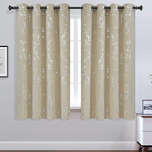 Miniatura 2 de BUHUA - Cortinas opacas con estampado floral de vid para dormitorio, sala