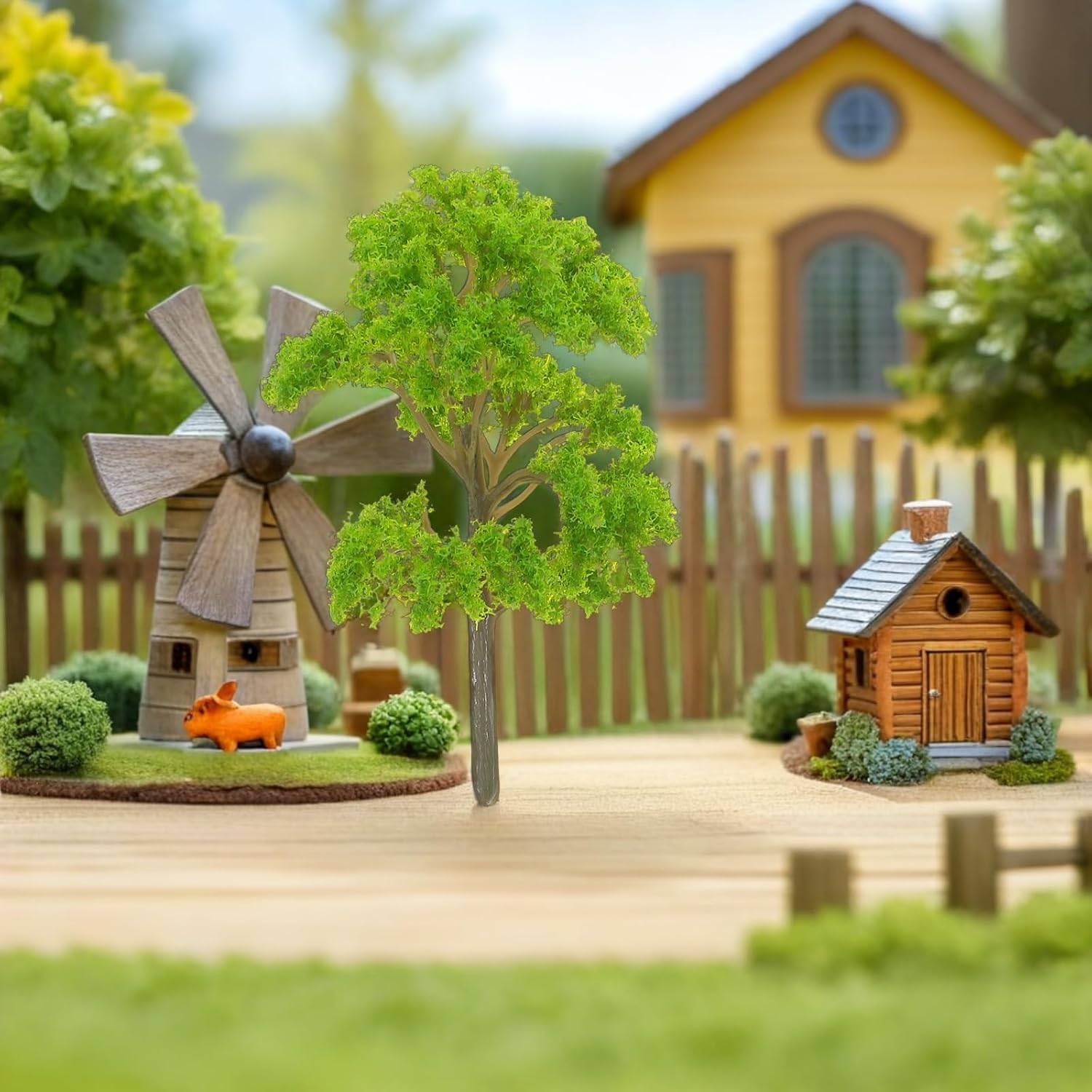 TOYANDONA Miniature Model Trees 4.7 Inch Set of 20 Fake Mini Trees for Crafts DIY Sand Table Landscape Decoration Accessories for Home Office