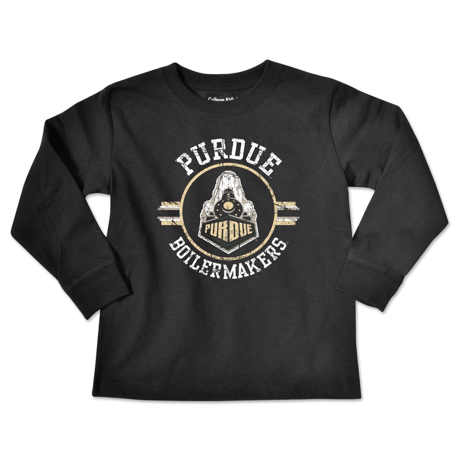 College Kids NCAA Purdue Boilermakers Toddler Long Sleeve Tee, 5/6 Toddler, Black