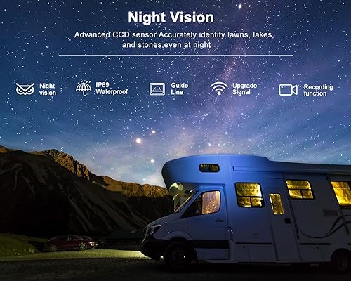 Miniatura 4 de Sistema de cámara inalámbrica de respaldo de 9 pulgadas para caravana, camión, remolque, cámper, monitor de 9 pulgadas, DVR Quad Split Monitor IP69,