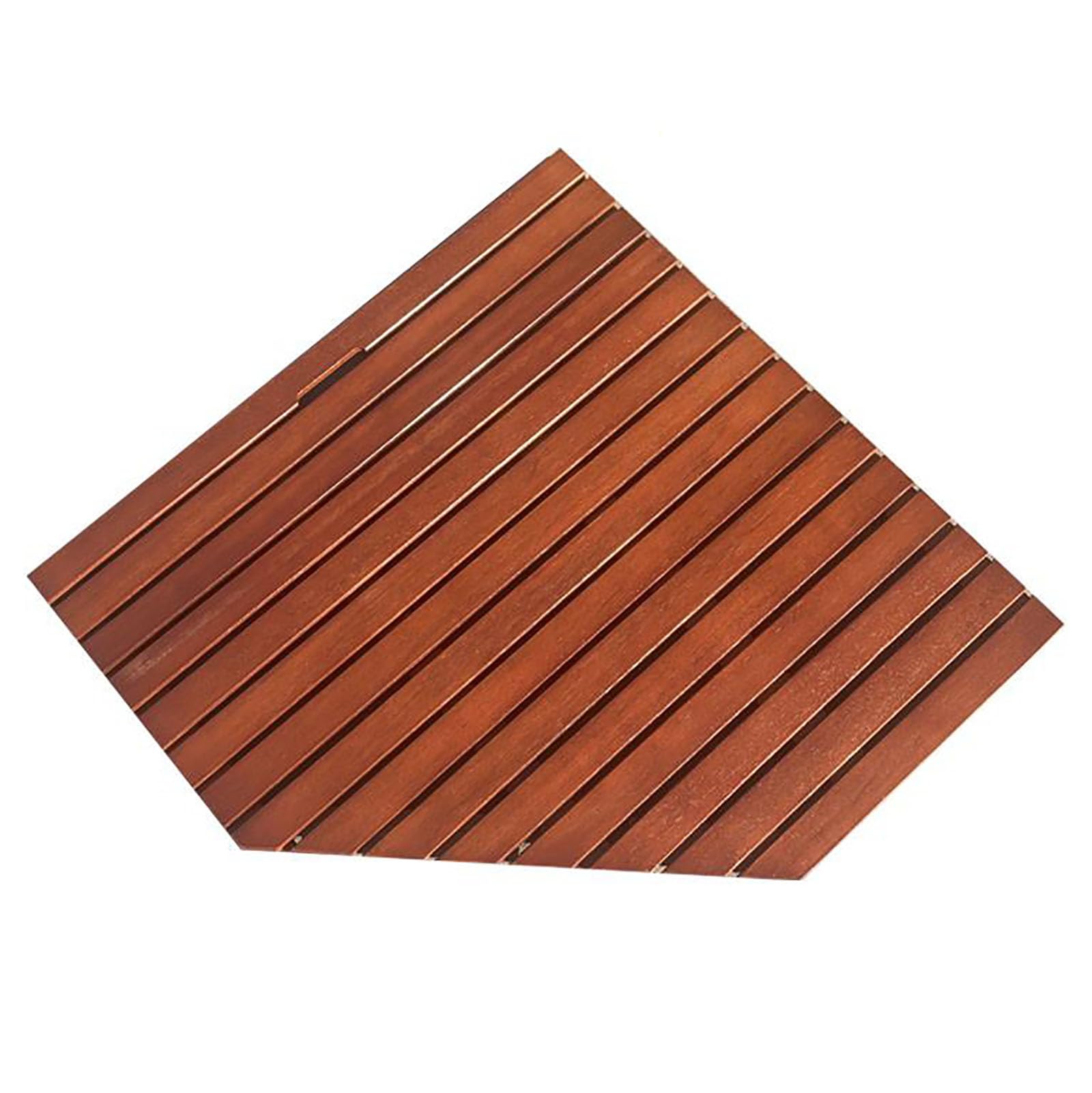 Non-slip Solid Wood Floor Mat Bathroom Shower Mats with Non-slip Feet,Bath Wooden Mats with Carry Handle,Waterproof Square Rectangle Floor Mat for Indoor Outdoor (Walnut-Square,35.4x35.4in)
